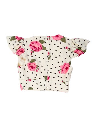 LPA Polka Dot Print Strapless Crop Top