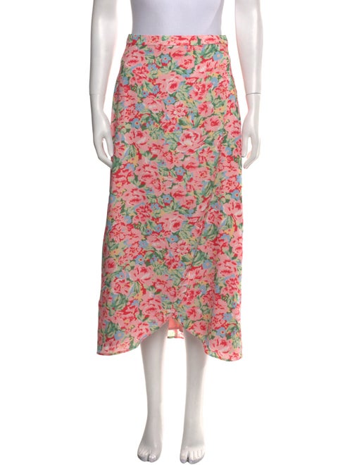 LPA Floral Print Midi Length Skirt