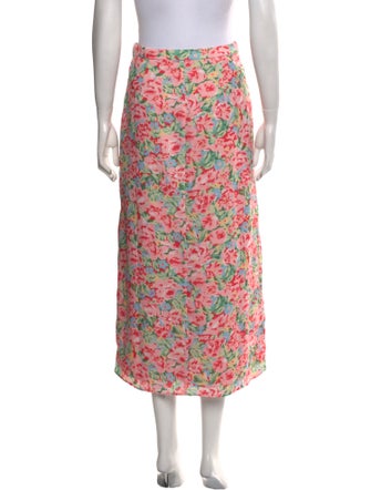 LPA Floral Print Midi Length Skirt