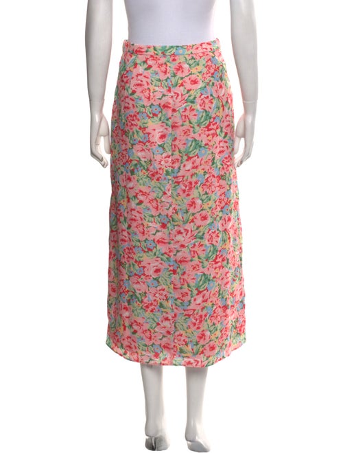 LPA Floral Print Midi Length Skirt