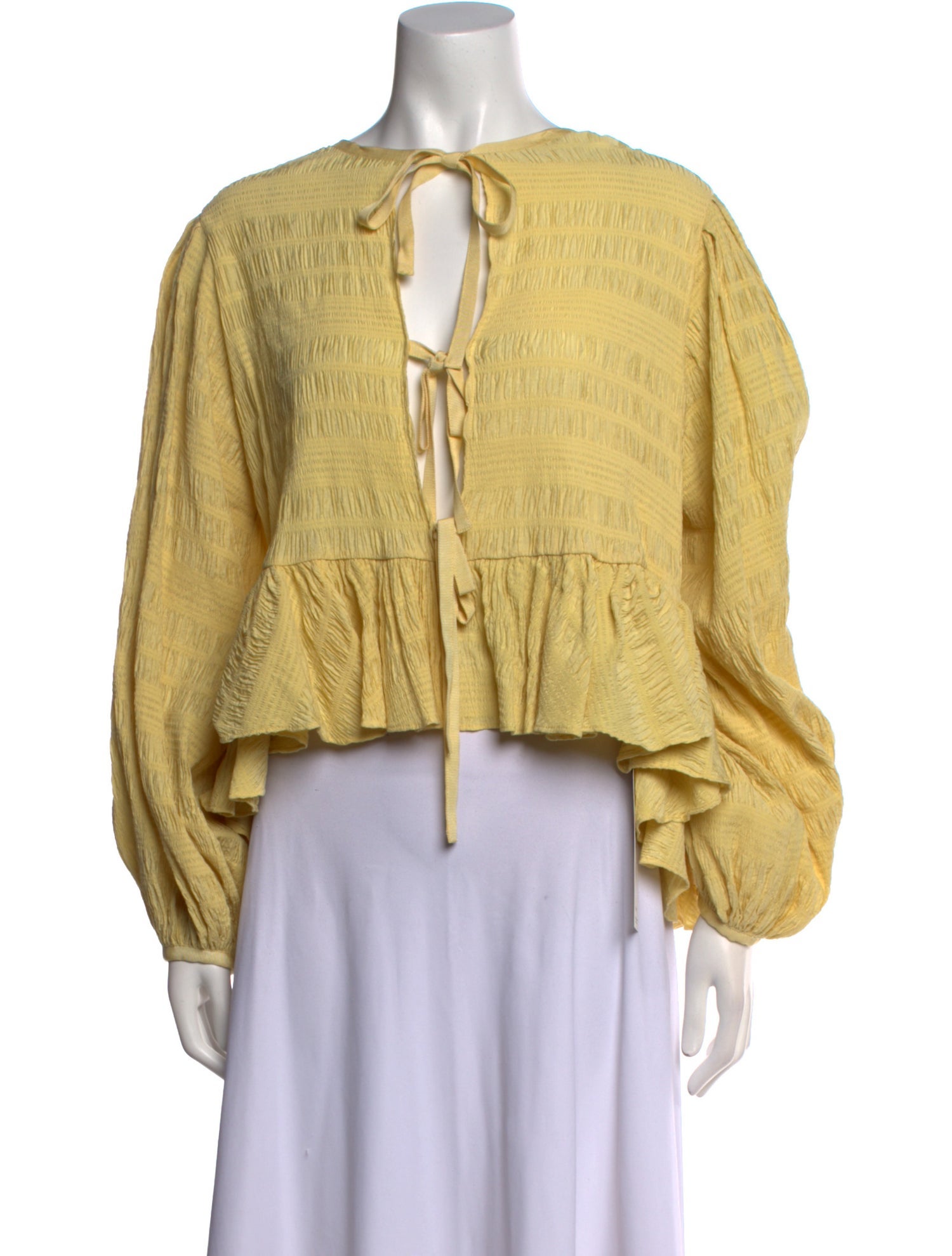 LPA Tie Neck Long Sleeve Top