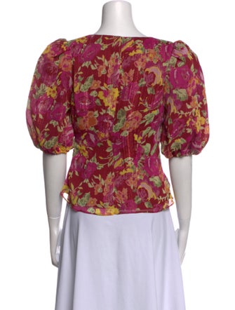 LPA Floral Print V-Neck Crop Top