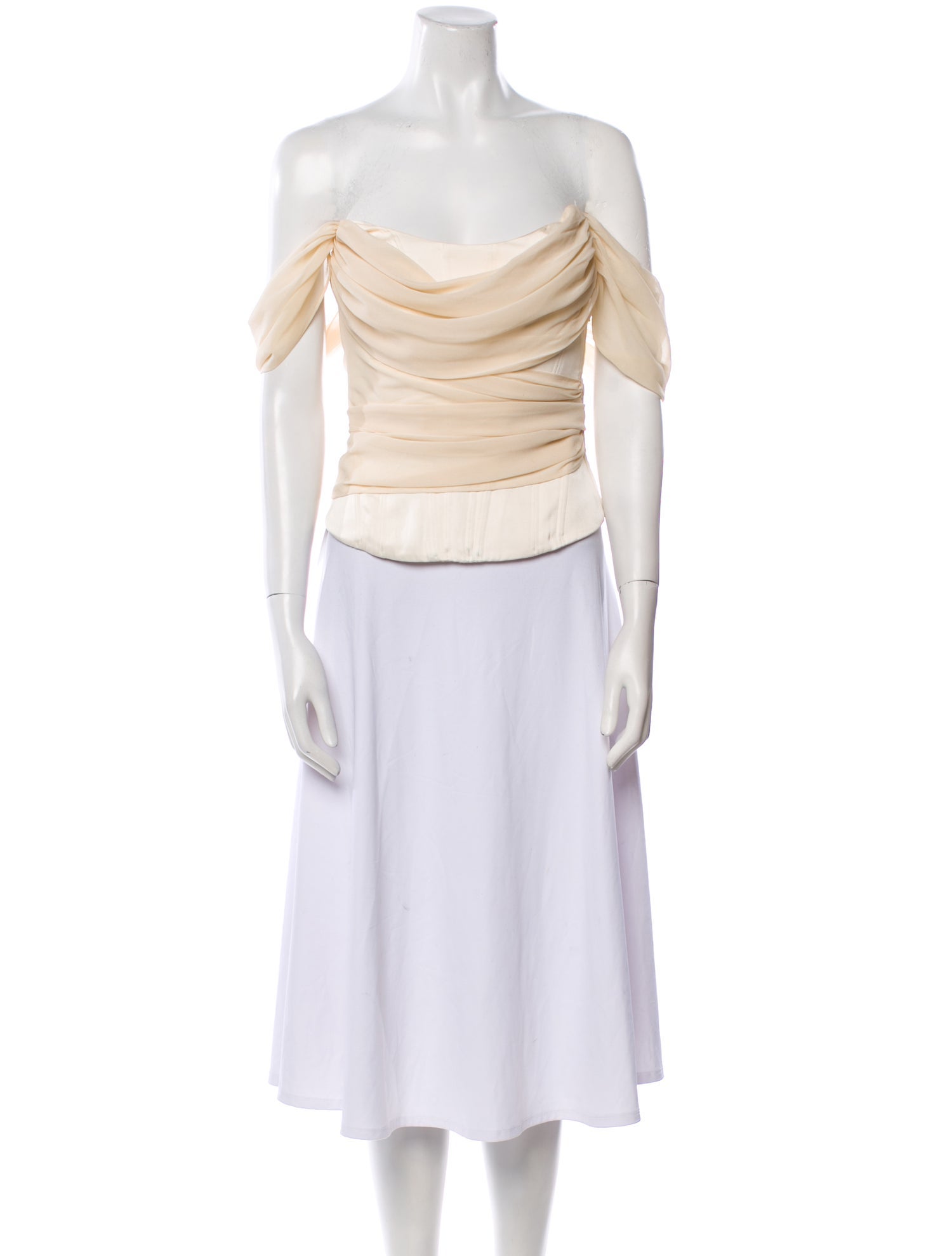 LPA Strapless Short Sleeve Crop Top