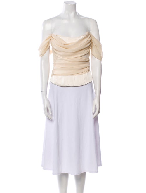 LPA Strapless Short Sleeve Crop Top