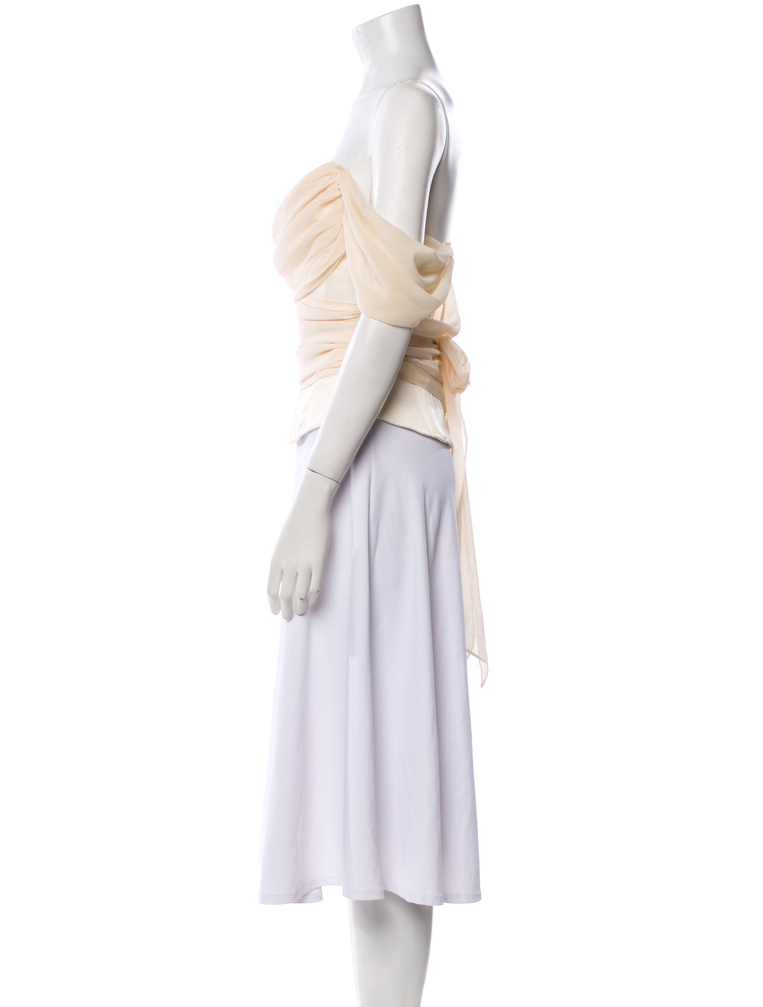 LPA Strapless Short Sleeve Crop Top