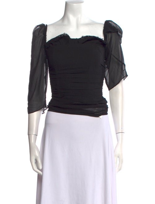 LPA Square Neckline Three-Quarter Sleeve Crop Top