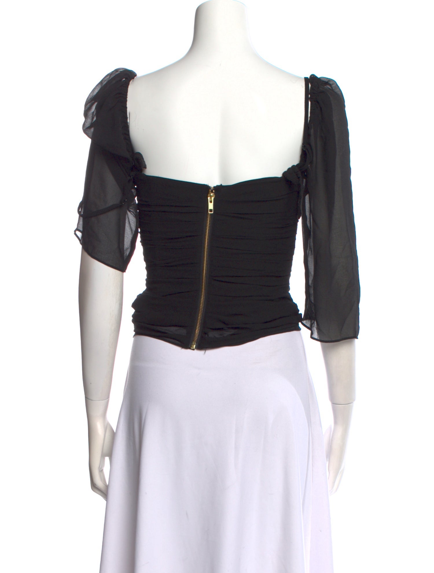 LPA Square Neckline Three-Quarter Sleeve Crop Top