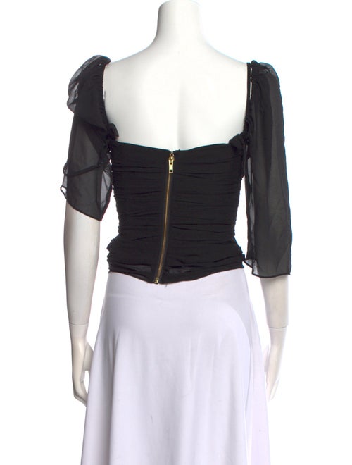 LPA Square Neckline Three-Quarter Sleeve Crop Top