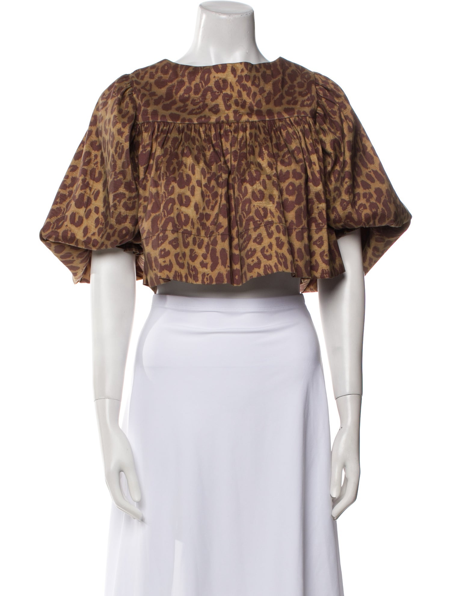LPA Animal Print Bateau Neckline Crop Top w/ Tags