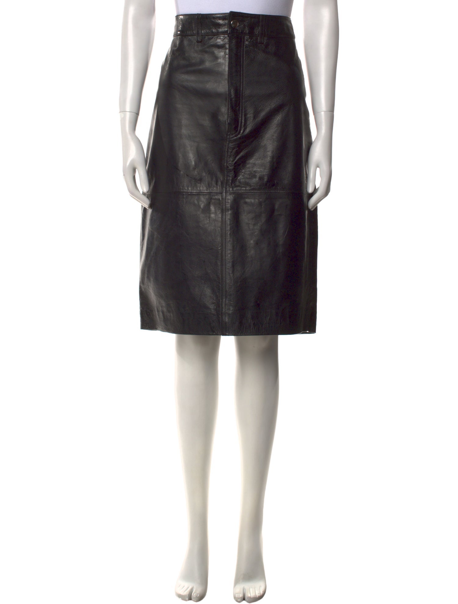 LPA Leather Knee-Length Skirt