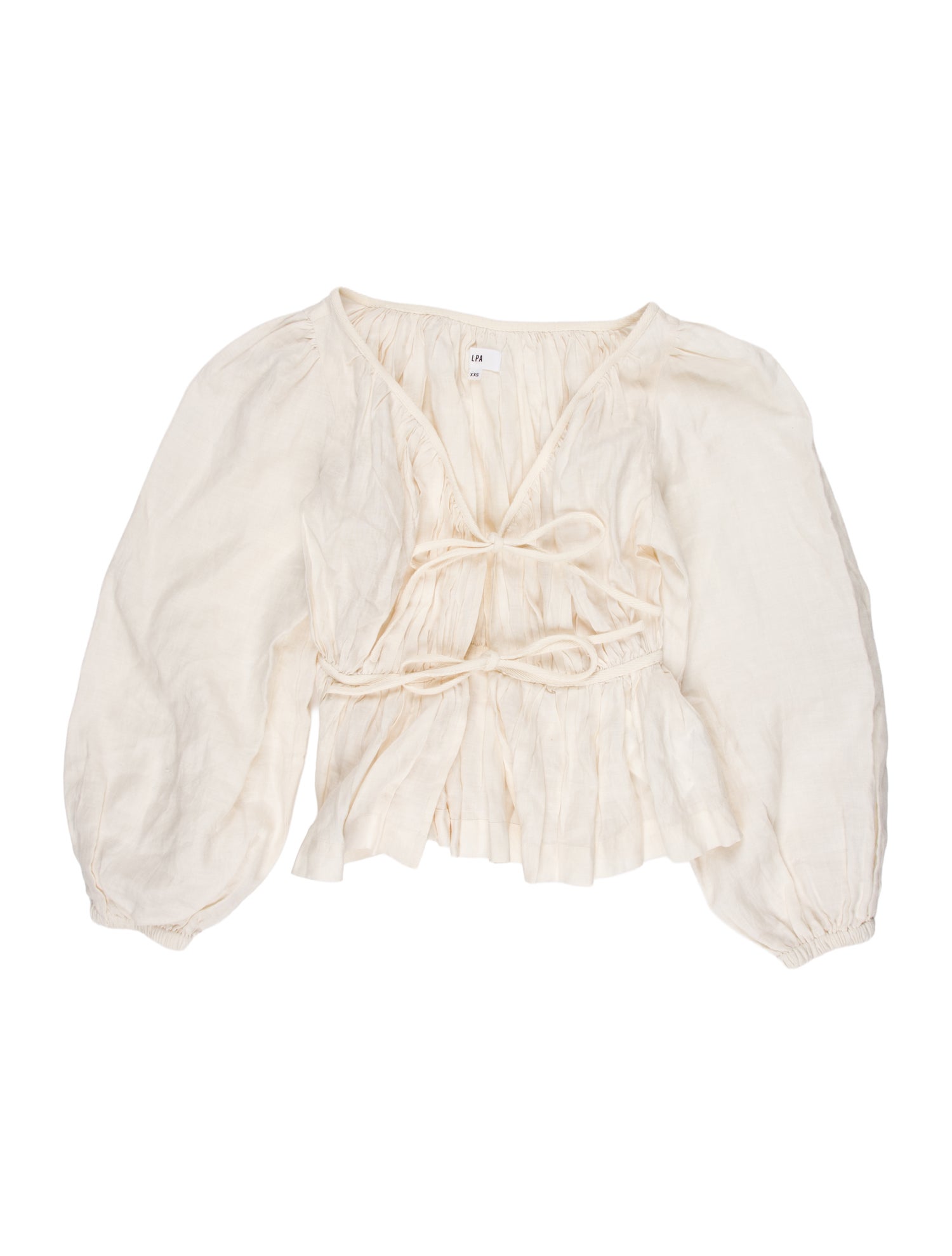 LPA Strapless Three-Quarter Sleeve Crop Top