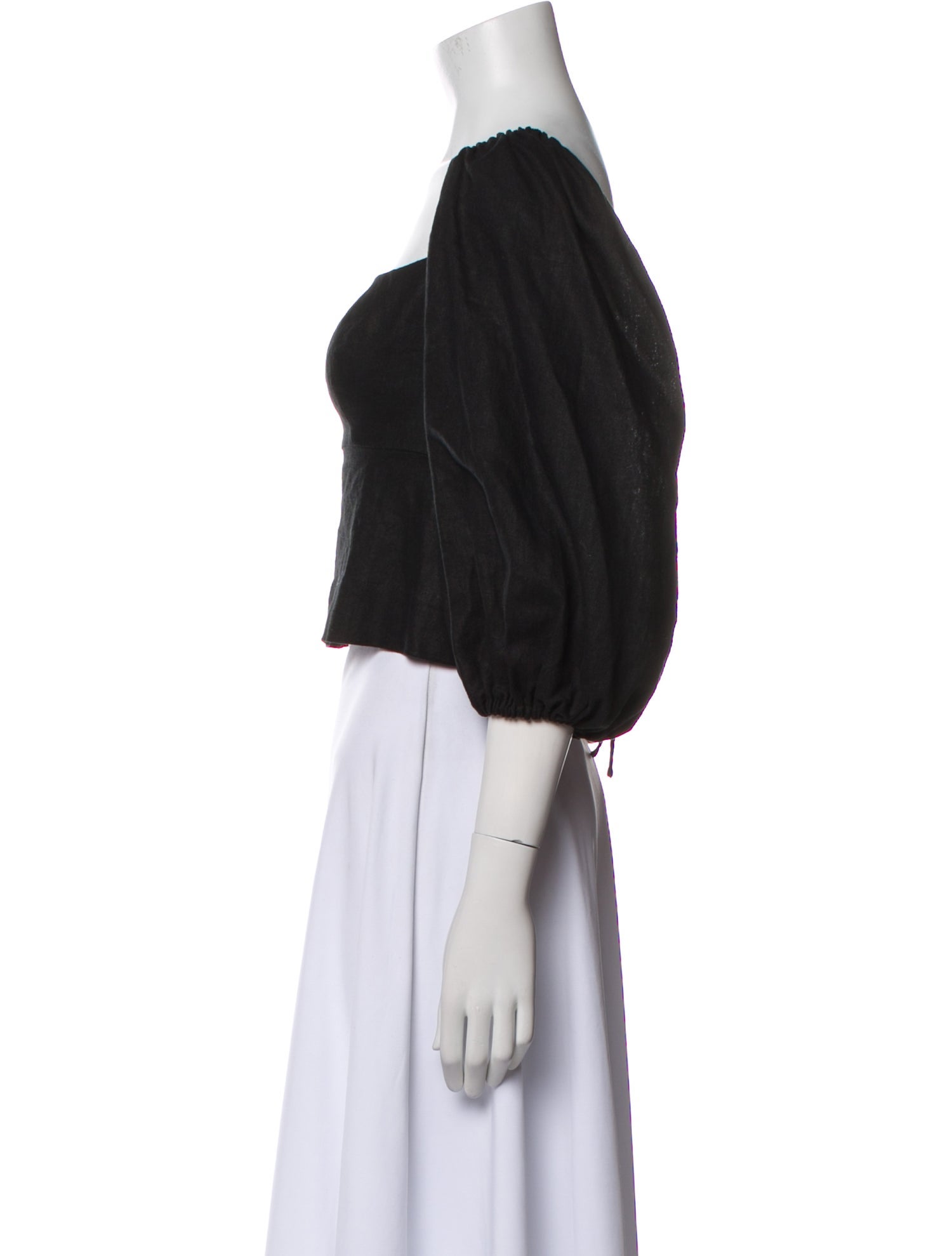 LPA Square Neckline Three-Quarter Sleeve Crop Top