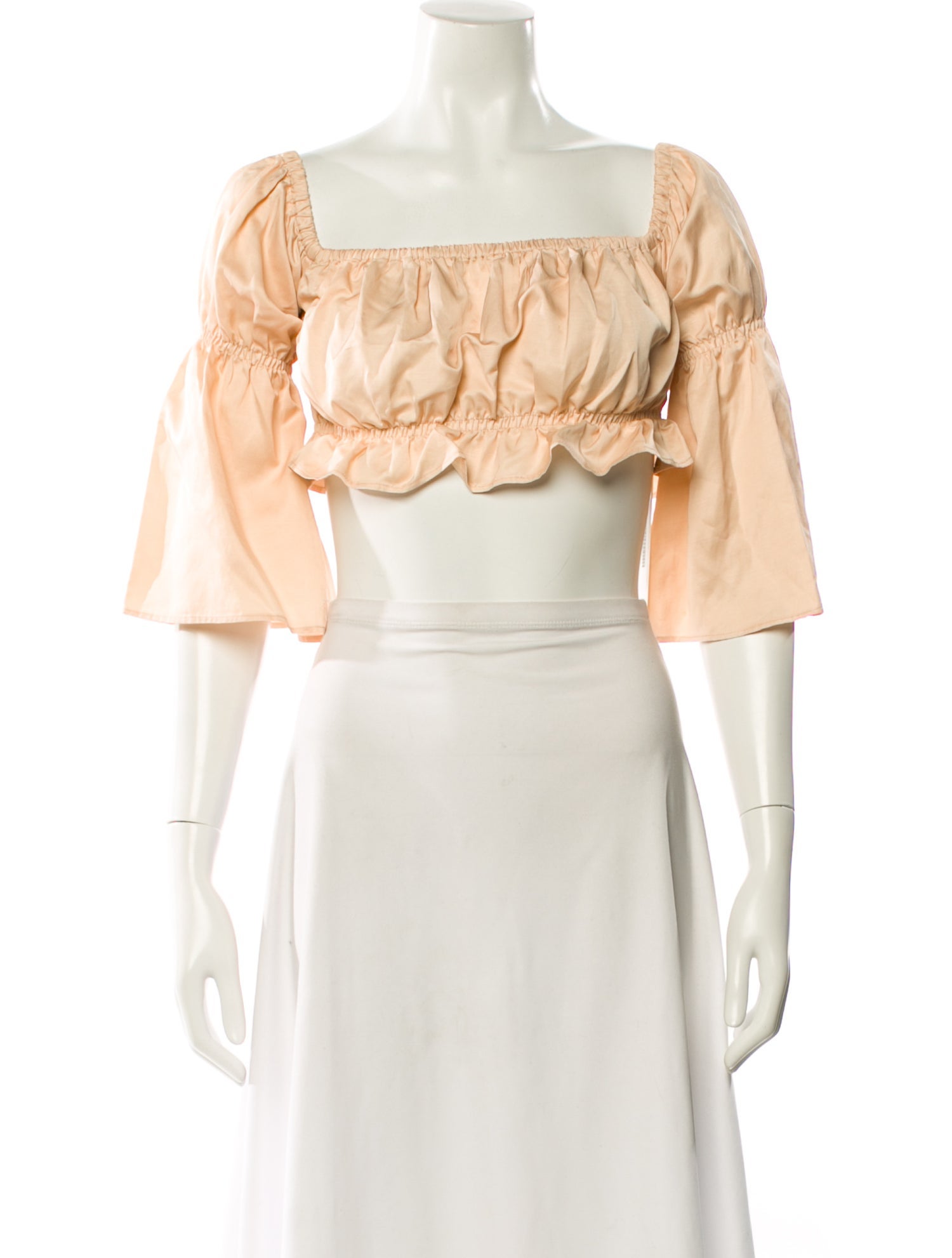 LPA Square Neckline Three-Quarter Sleeve Crop Top