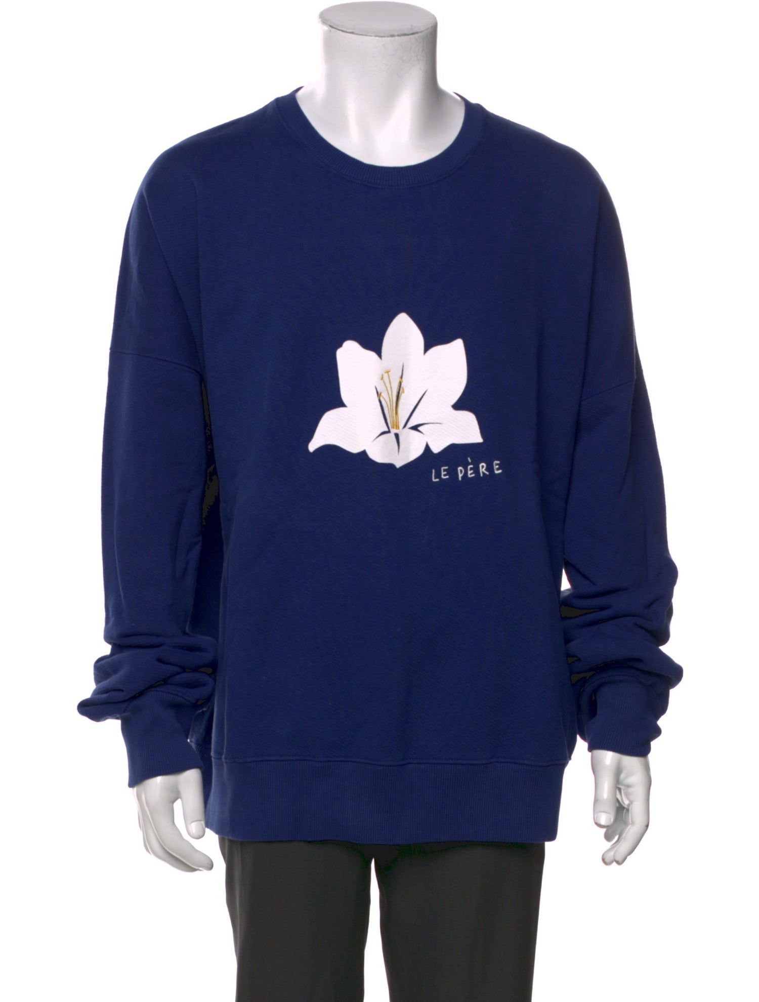 le PERE Graphic Print Crew Neck Pullover