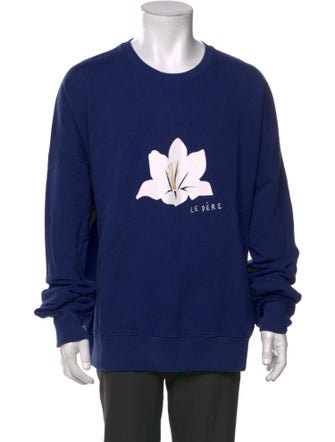 le PERE Graphic Print Crew Neck Pullover