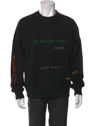 le PERE Graphic Print Crew Neck Sweatshirt