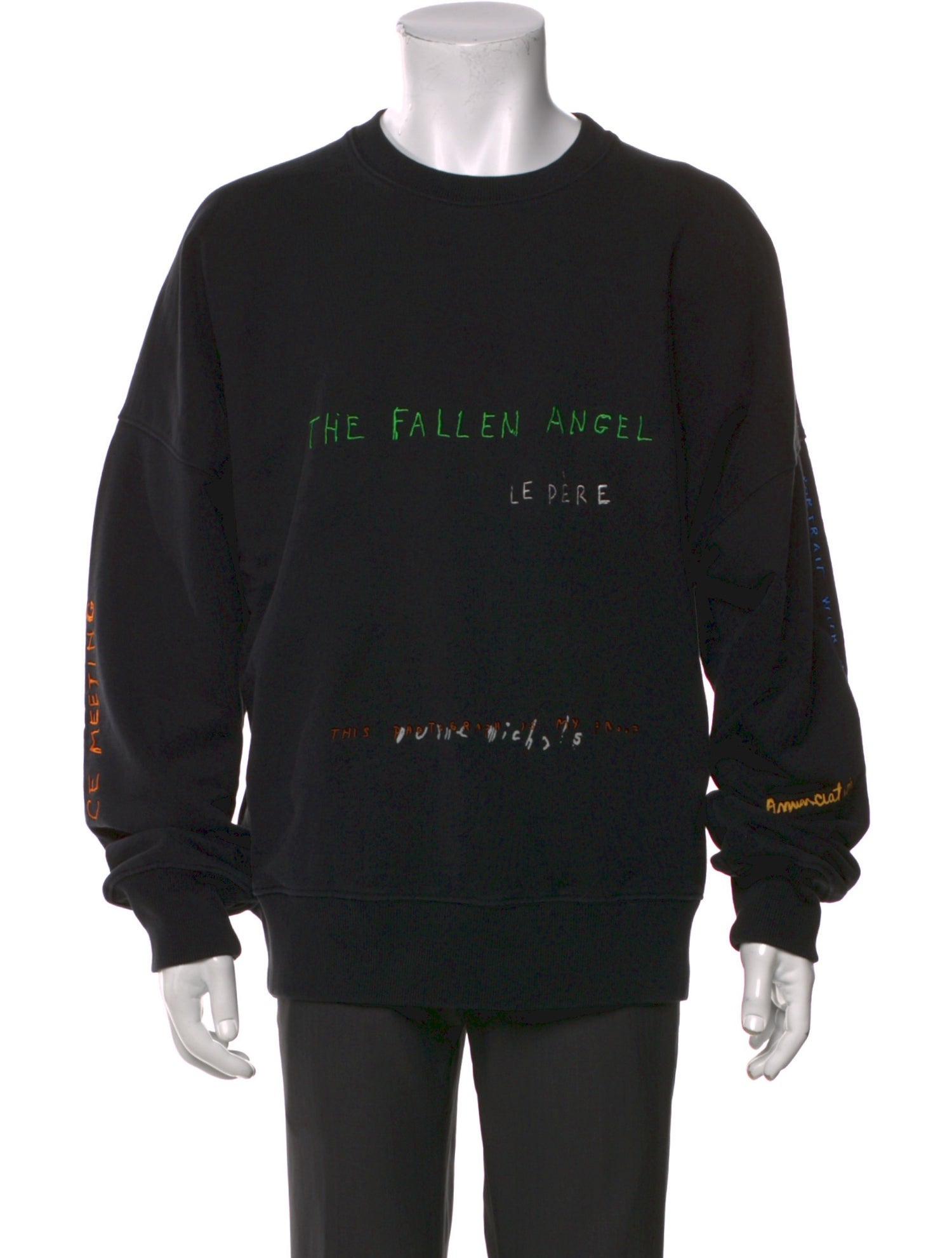le PERE Graphic Print Crew Neck Sweatshirt