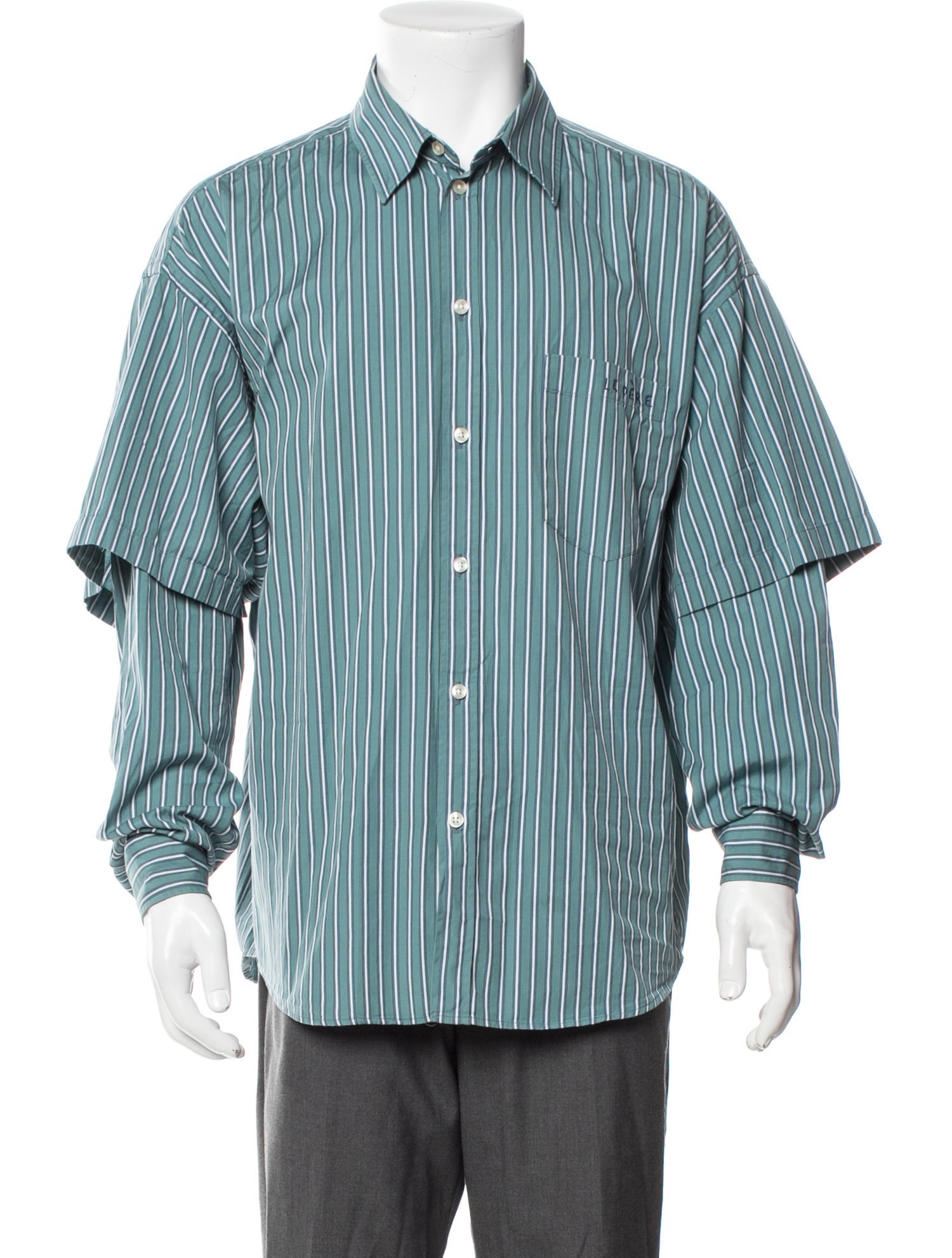 le PÈRE Striped Long Sleeve Dress Shirt