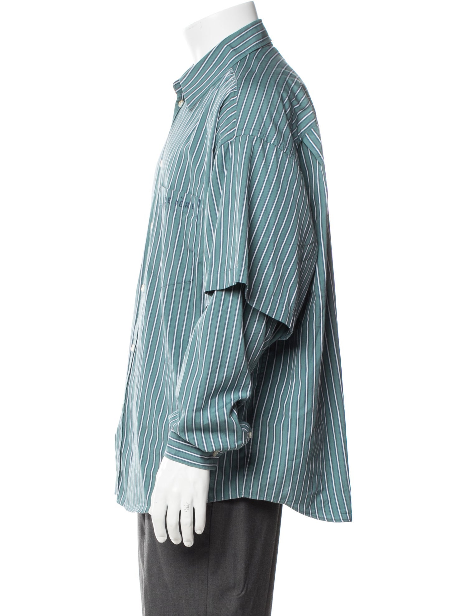 le PÈRE Striped Long Sleeve Dress Shirt