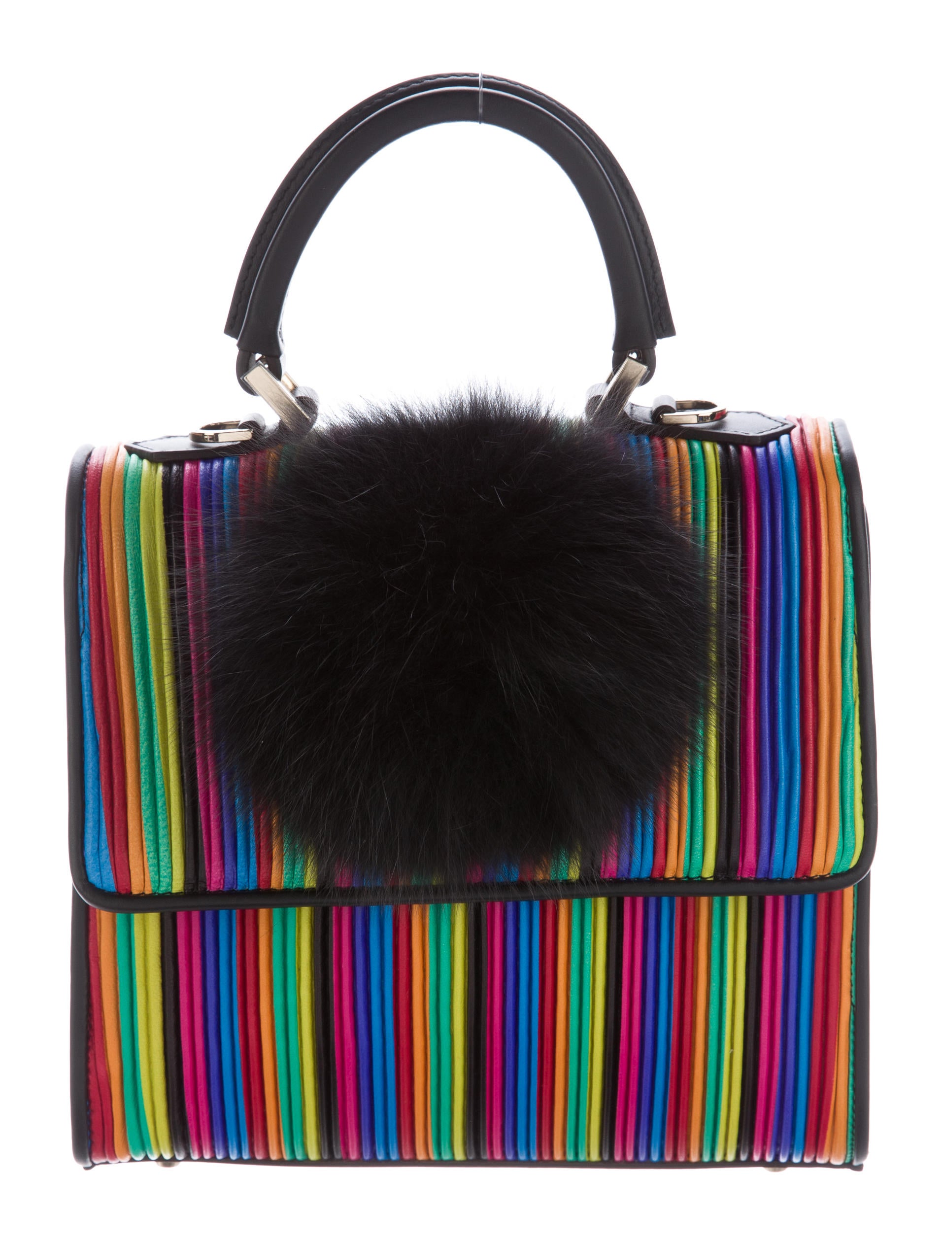 Les Petits Joueurs Rainbow Mini Alex Bunny Bag w/ Tags - Black 