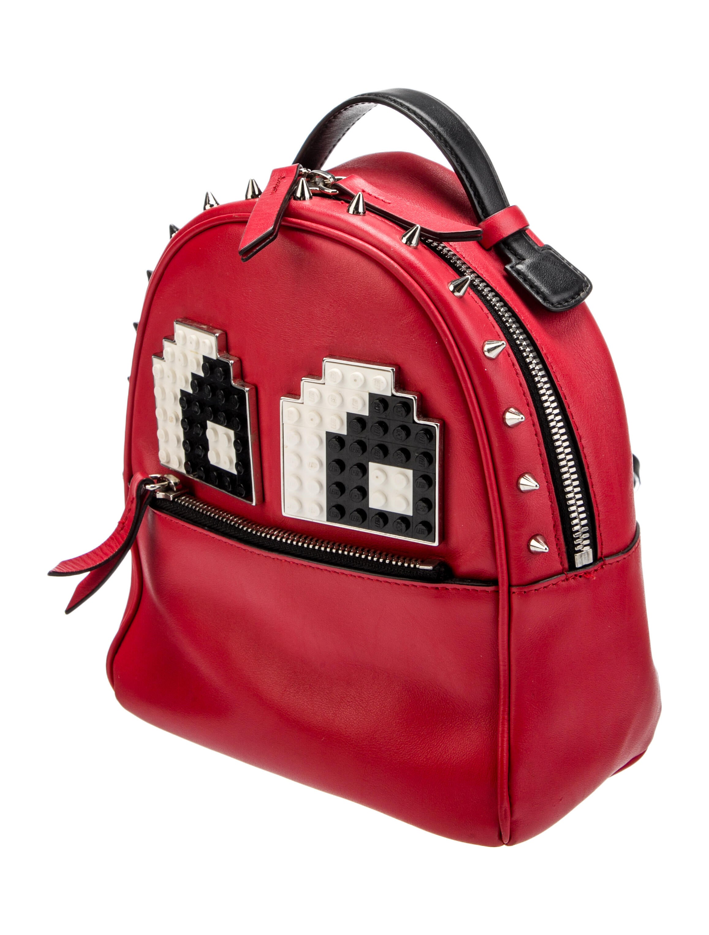 Les Petits Joueurs Mick Eyes Micro Spiked Leather Backpack  display picture 1