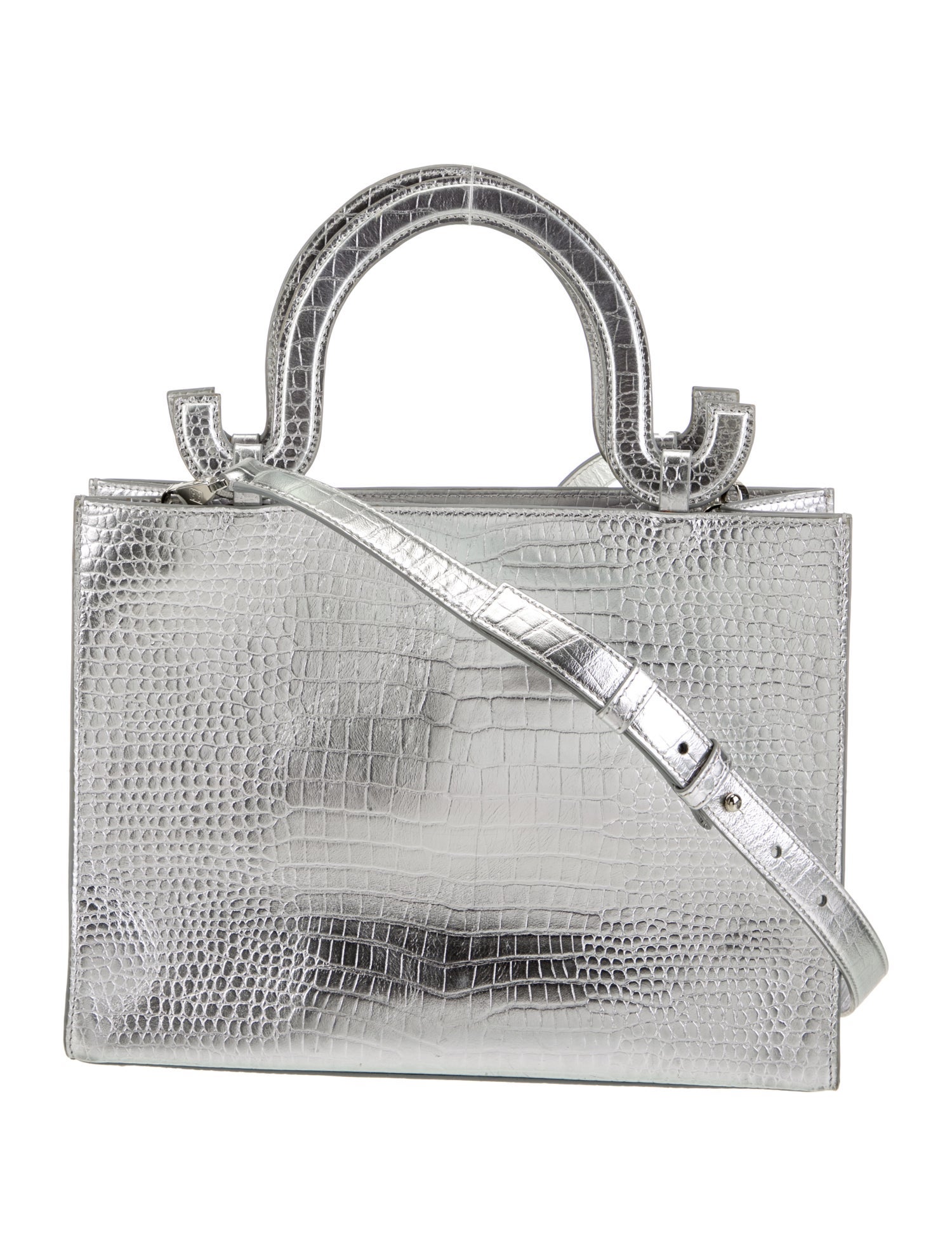 Les Petits Joueurs Embossed Leather Top Handle Bag