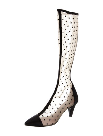 Les Petits Joueurs Mesh Polka Dot Print Boots