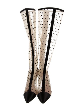 Les Petits Joueurs Mesh Polka Dot Print Boots