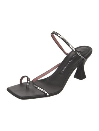 Les Petits Joueurs Leather Sequin Embellishments Slingback Sandals