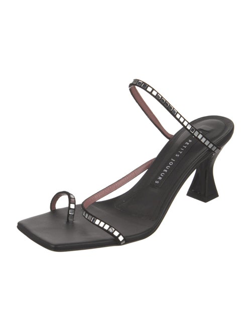 Les Petits Joueurs Leather Sequin Embellishments Slingback Sandals