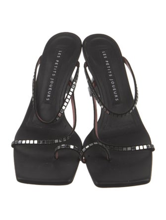 Les Petits Joueurs Leather Sequin Embellishments Slingback Sandals