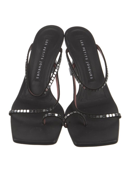 Les Petits Joueurs Leather Sequin Embellishments Slingback Sandals