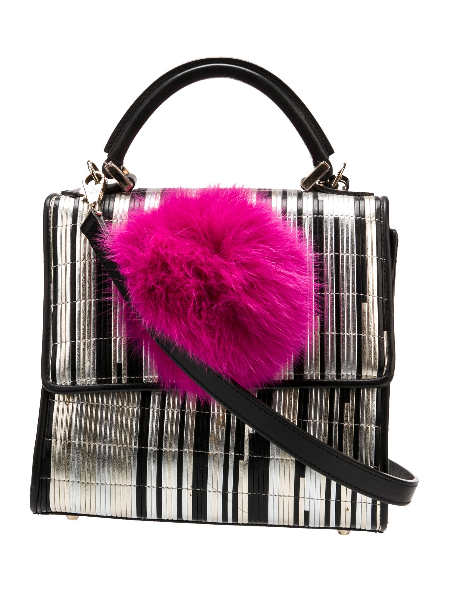 Les Petits Joueurs Leather Top Handle Bag