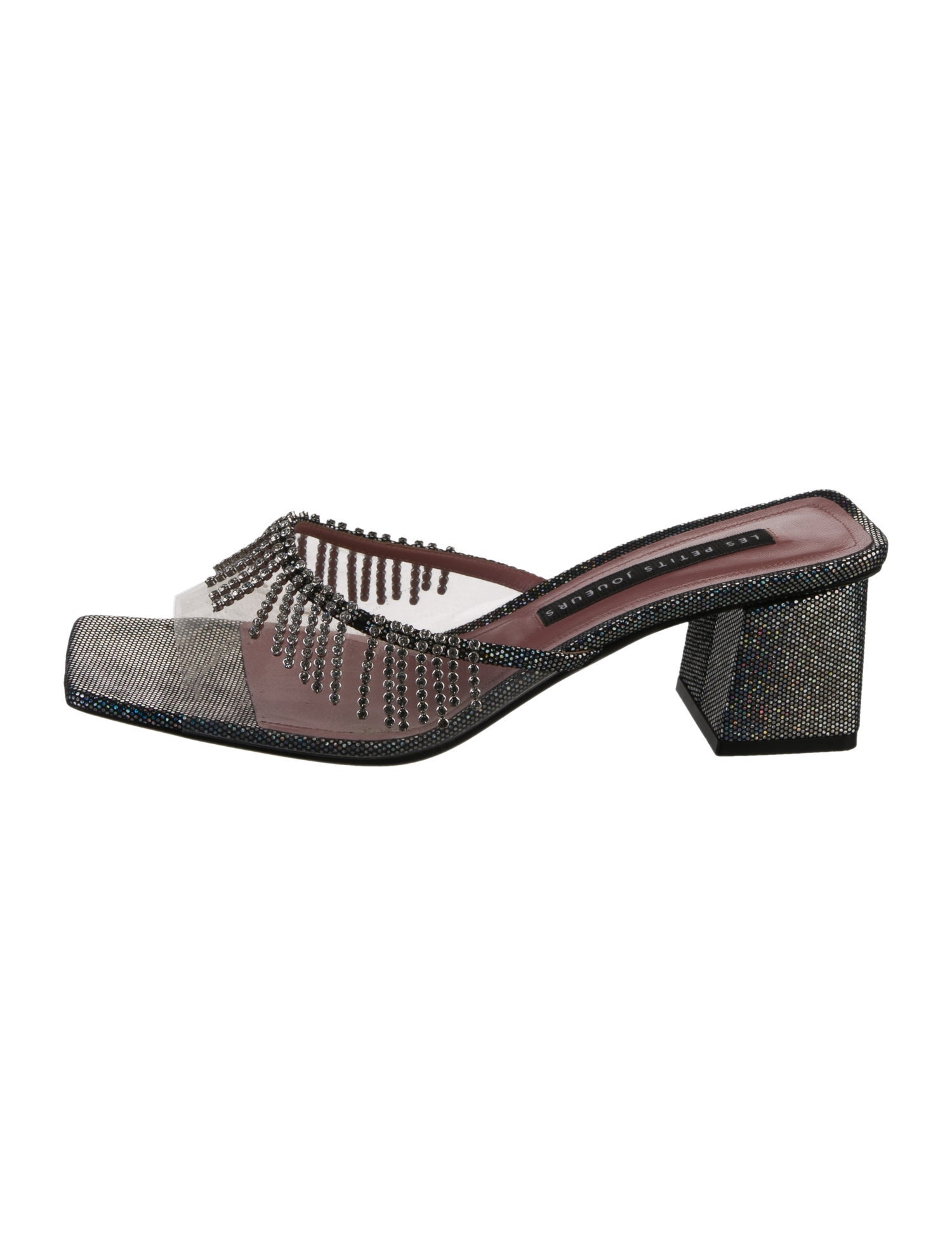 Les Petits Joueurs Leather Crystal Embellishments Slides