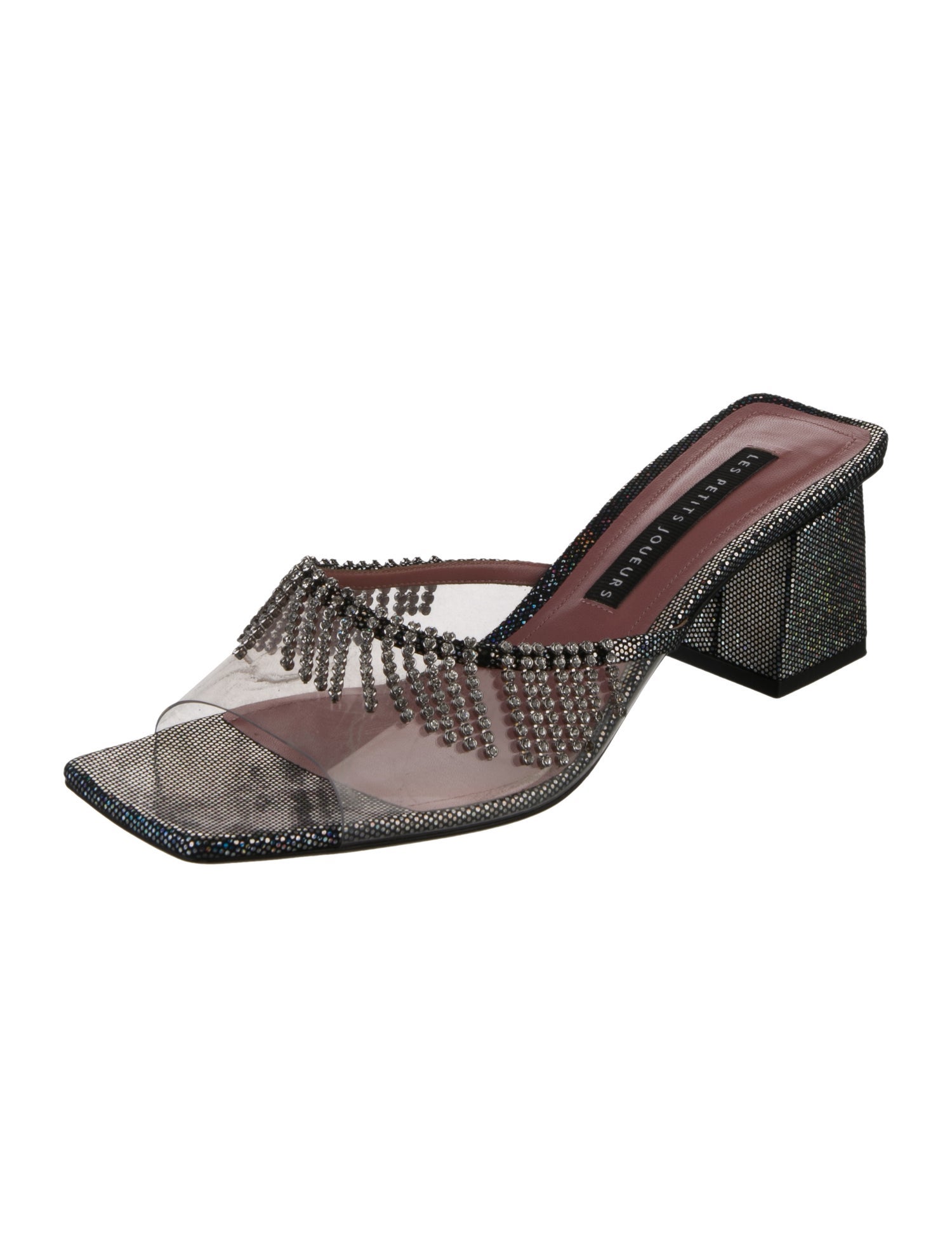 Les Petits Joueurs Leather Crystal Embellishments Slides