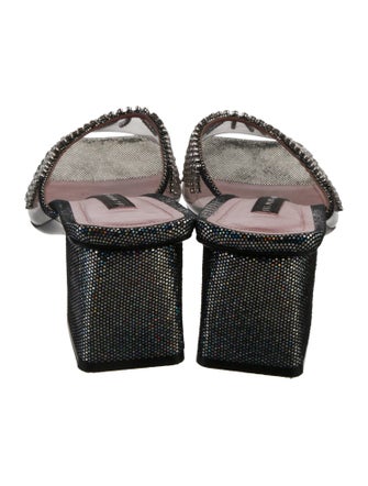 Les Petits Joueurs Leather Crystal Embellishments Slides