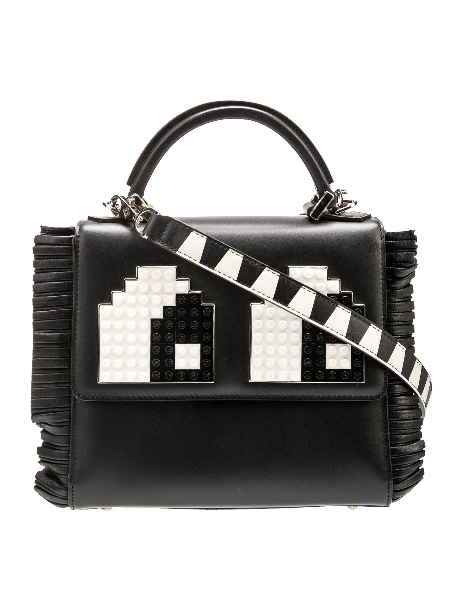 Les Petits Joueurs Leather Top Handle Bag