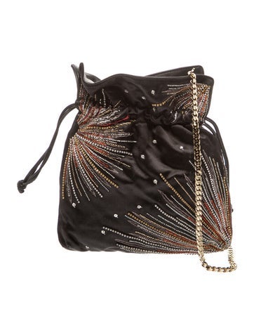 Pre-owned Les Petits Joueurs Satin Bucket Bag In Multi