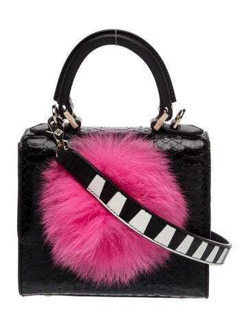 Pre-owned Les Petits Joueurs Leather Top Handle Bag In Pink