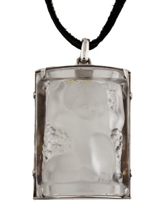 Lalique Carved Crystal Pendant Necklace