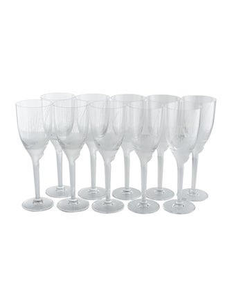 Lalique Set of 10 Angel Champagne Glasses