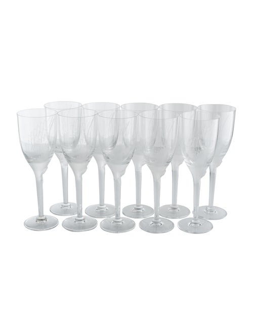 Lalique Set of 10 Angel Champagne Glasses