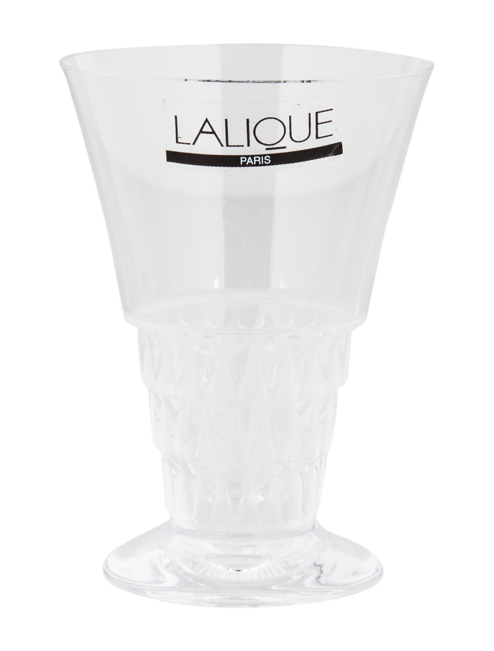 Lalique Set of 3 Crystal Bourgueil Sherry Glass