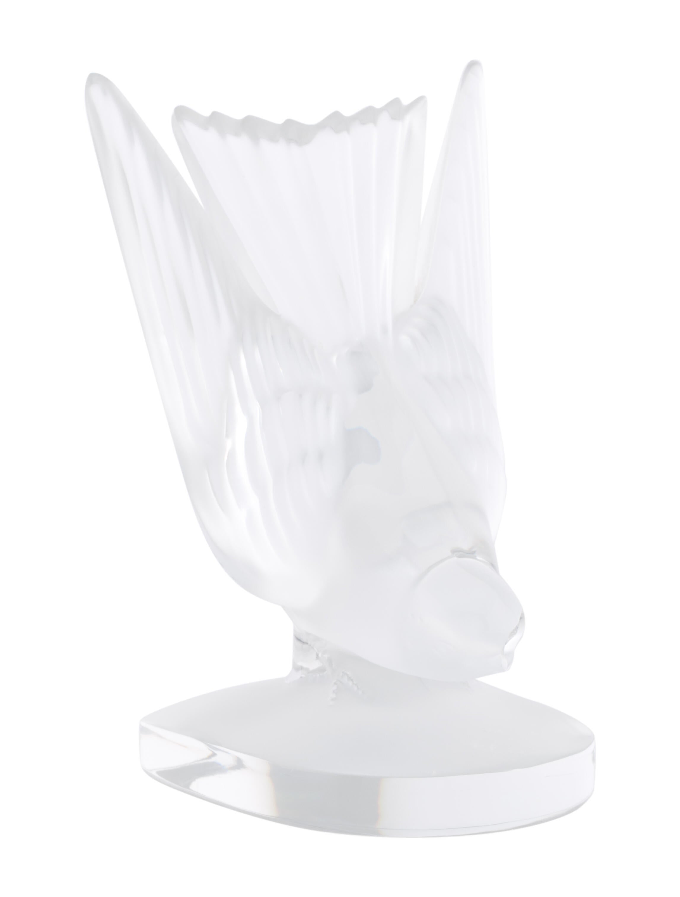 Lalique Crystal Hirondelle Bookend Clear Decorative Accents, Decor