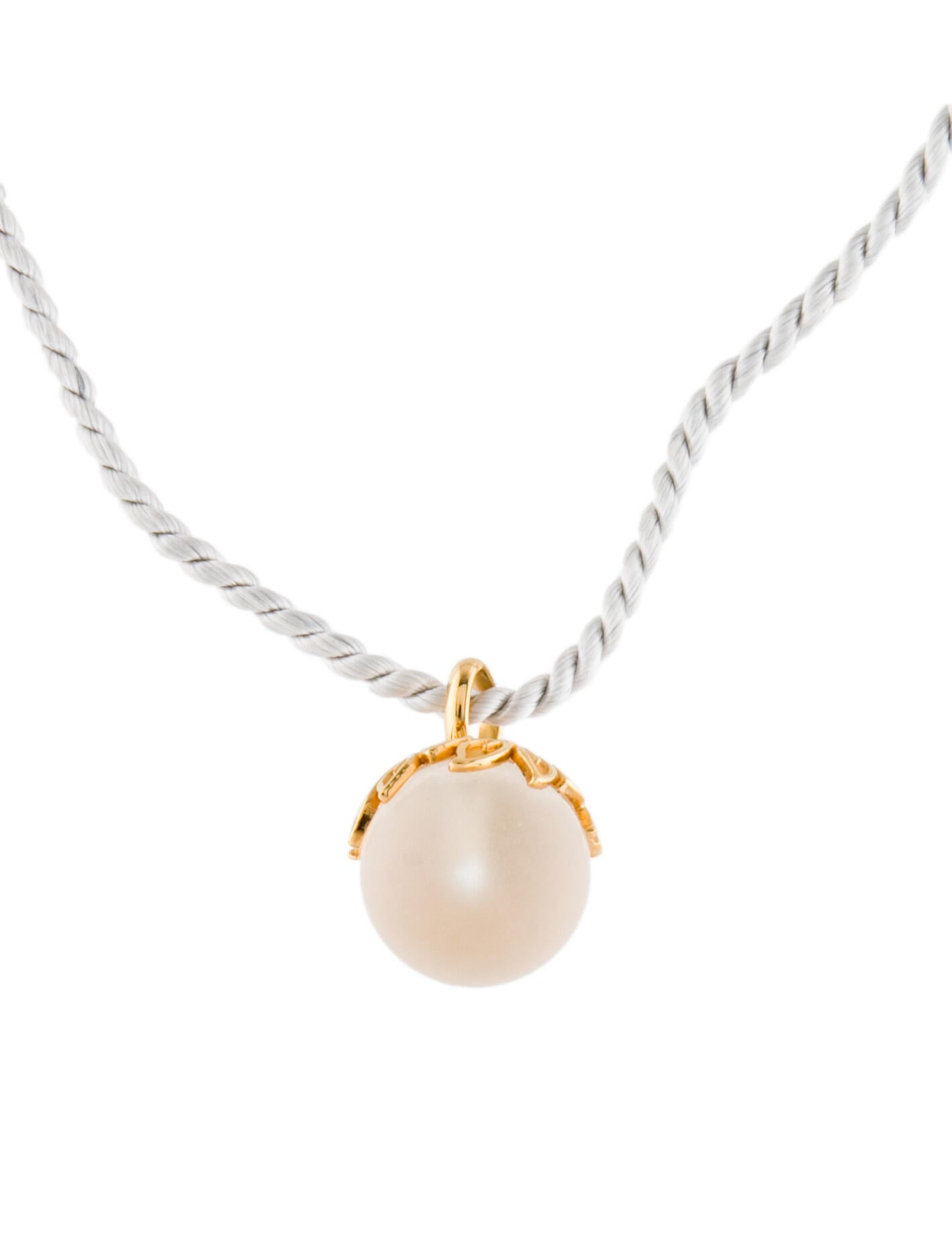 Lalique Carved Crystal Pendant Necklace SilverTone Metal Pendant