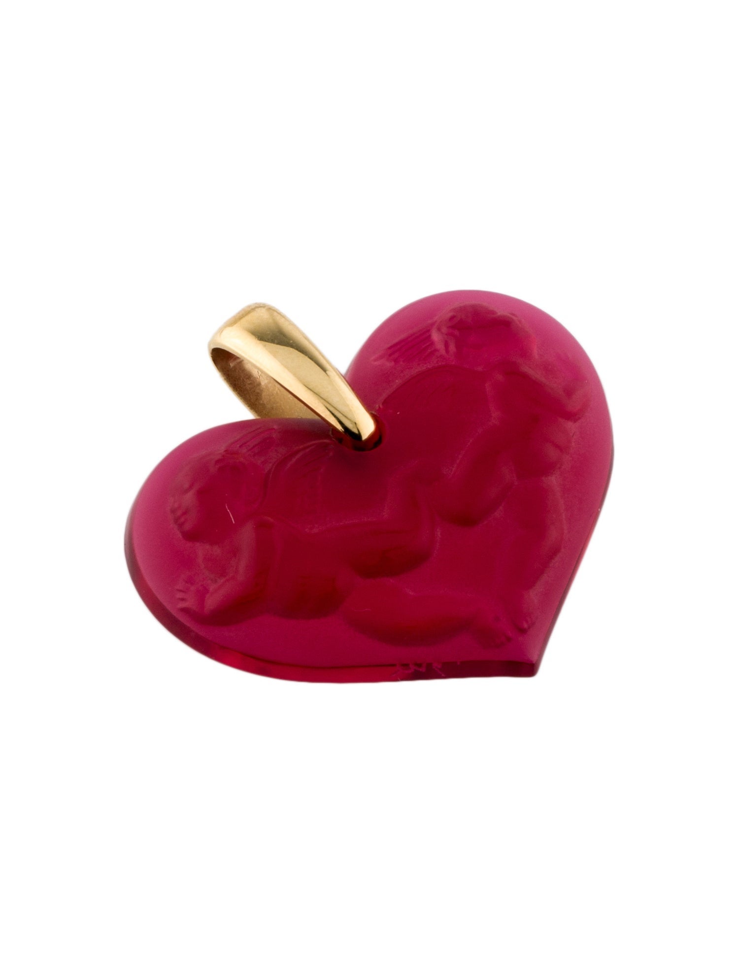 Lalique Crystal Heart Pendant