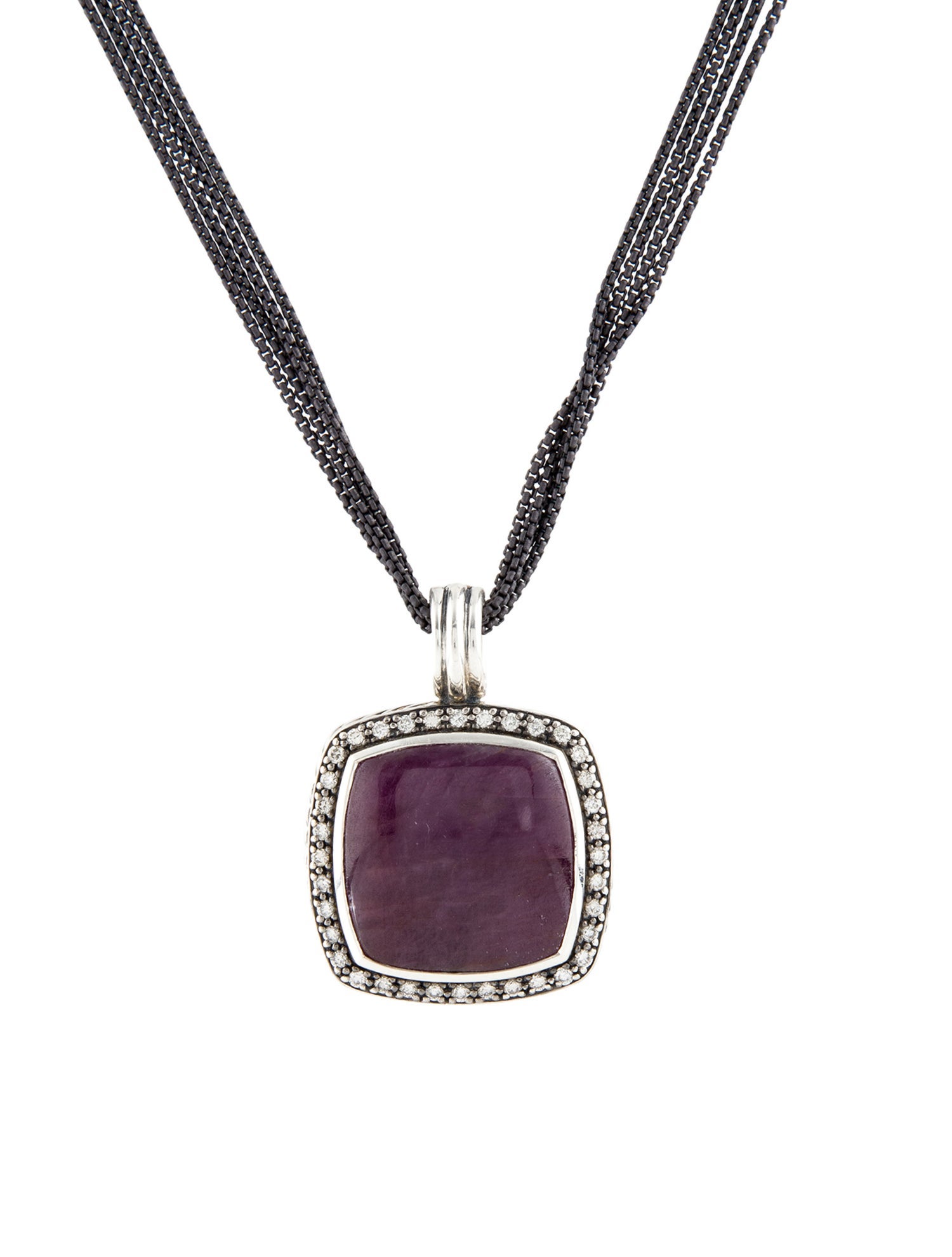 David Yurman Ruby & Diamond Moonlight Ice Pendant Necklace
