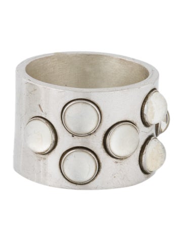 Lalique Band Crystal Mossi Three-Row Ring 6.75