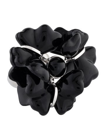 Lalique Cocktail Ring Crystal Fleur de Papillon 8.5