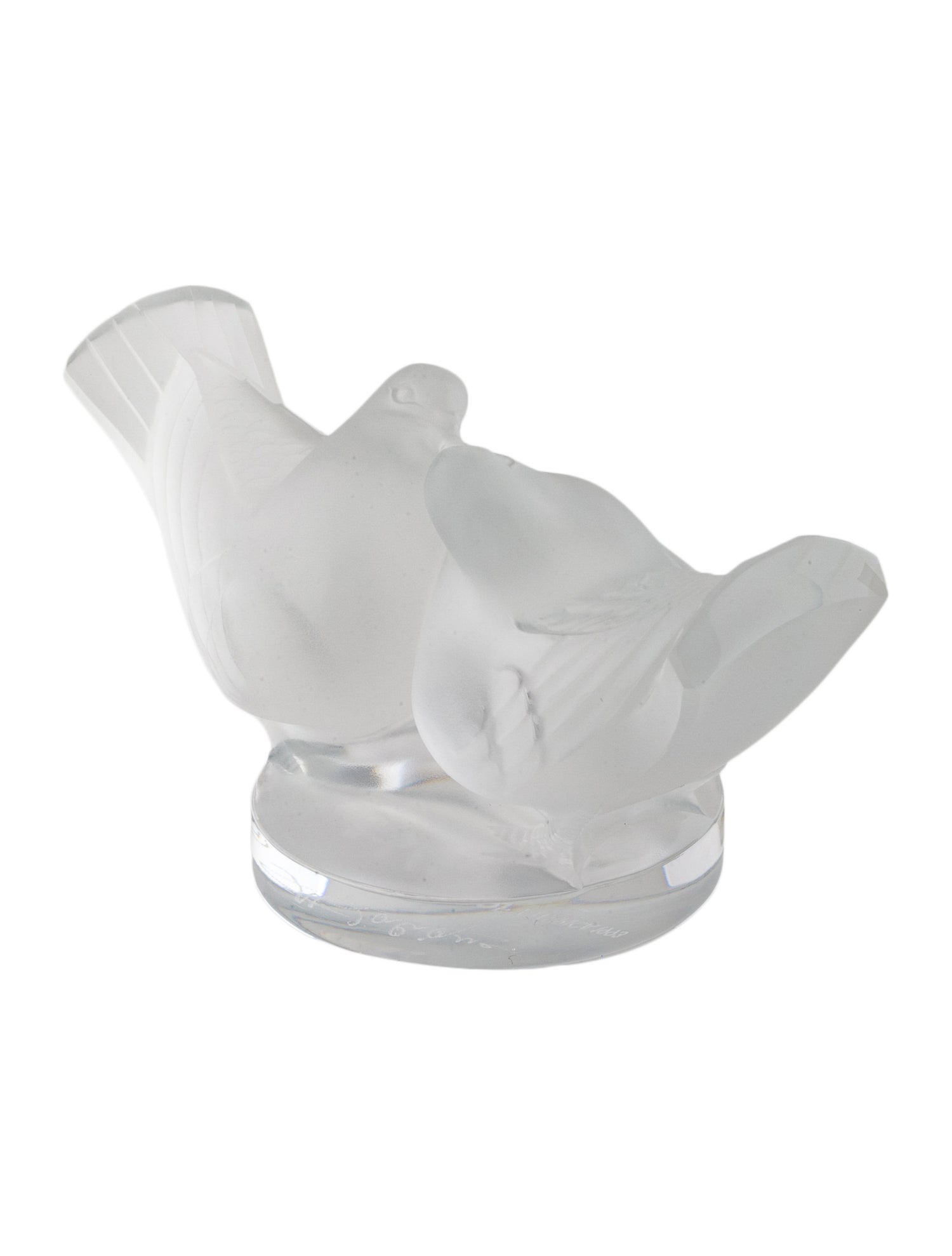 Lalique Vintage Pair of Lovebirds Figurine
